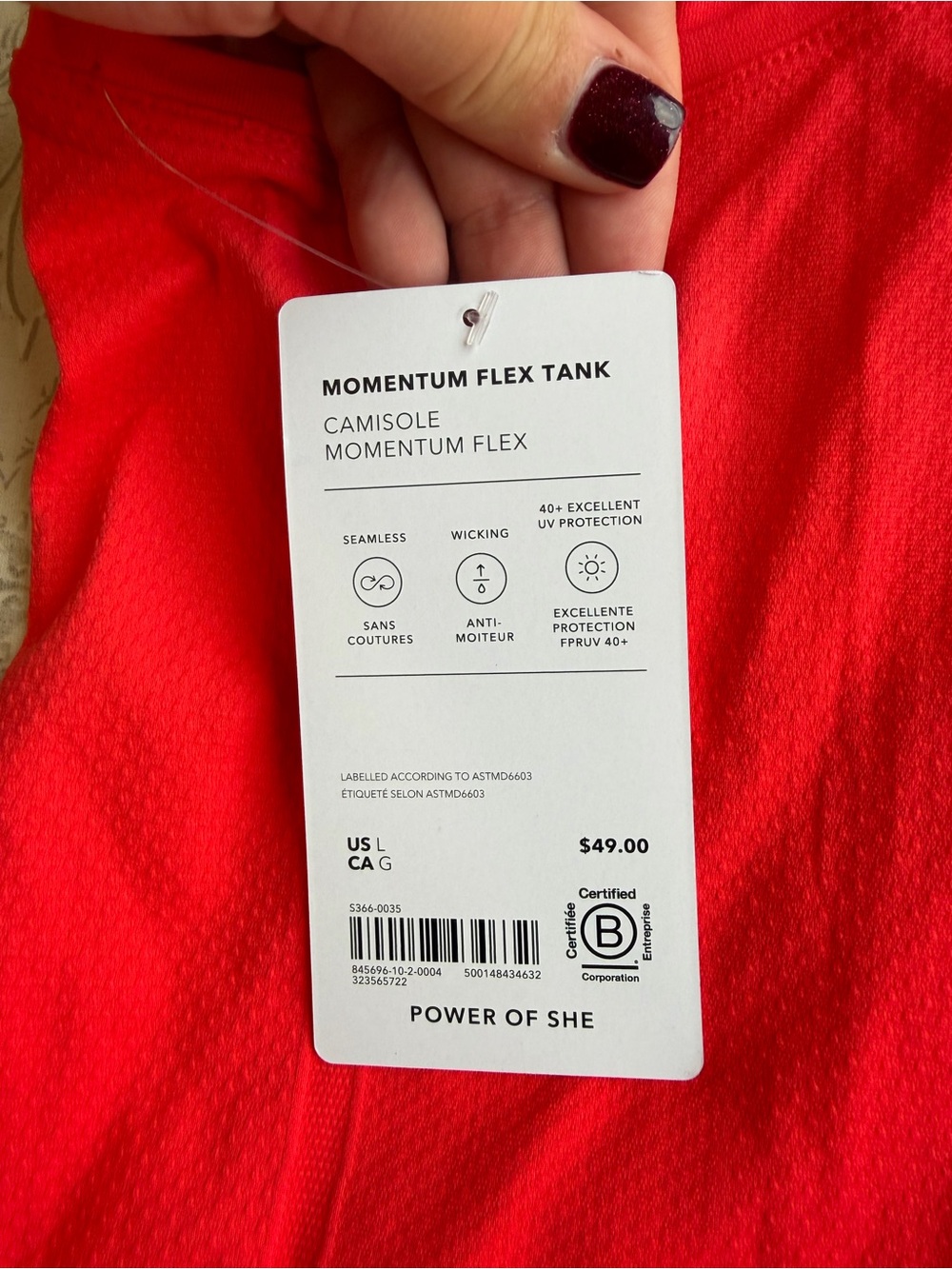 Athleta Women’s Red Racerback Performance Tank - Picture 3 of 5